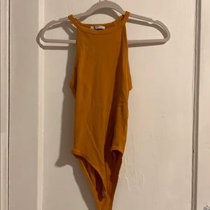 Yellow mustard bodysuit